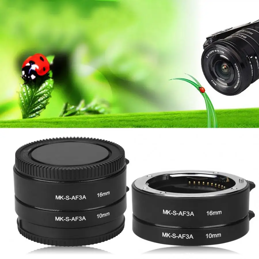 macro ring Automatic Auto Focus 10mm 16mm Macro Extension Tube Set for Sony E Mount Camera camera len accessories
macro ring Automatic Auto Focus 10mm 16mm Macro Extension Tube Set for Sony E Mount Camera camera len accessories