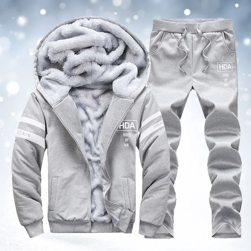 Winter Warm Mens Track Suit Set Fleece Lined Hoodie and Sweatpant Set Thick Mens Tracksuit Homme Hoodie Jacket Outfits
Winter Warm Mens Track Suit Set Fleece Lined Hoodie and Sweatpant Set Thick Mens Tracksuit Homme Hoodie Jacket Outfits