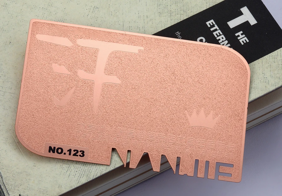 Rose gold stainless steel card hollow metal membership card plating brushed stainless steel card custom 