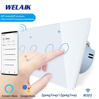 WELAIK1 EU WIFI Smart-Life 2Frame 2Gang1Way+2Gang1Way Switch Crystal Glass Panel Tuya-Touch Lifht Lamp Switch A292121CW-WIFI
WELAIK1 EU WIFI Smart-Life 2Frame 2Gang1Way+2Gang1Way Switch Crystal Glass Panel Tuya-Touch Lifht Lamp Switch A292121CW-WIFI