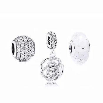 NEW 100% 925 Sterling Silver Pave Zircon Charm Beaded Rose Pendant Bubble Glass Bead Set Charming and Elegant Gift Surprise
NEW 100% 925 Sterling Silver Pave Zircon Charm Beaded Rose Pendant Bubble Glass Bead Set Charming and Elegant Gift Surprise