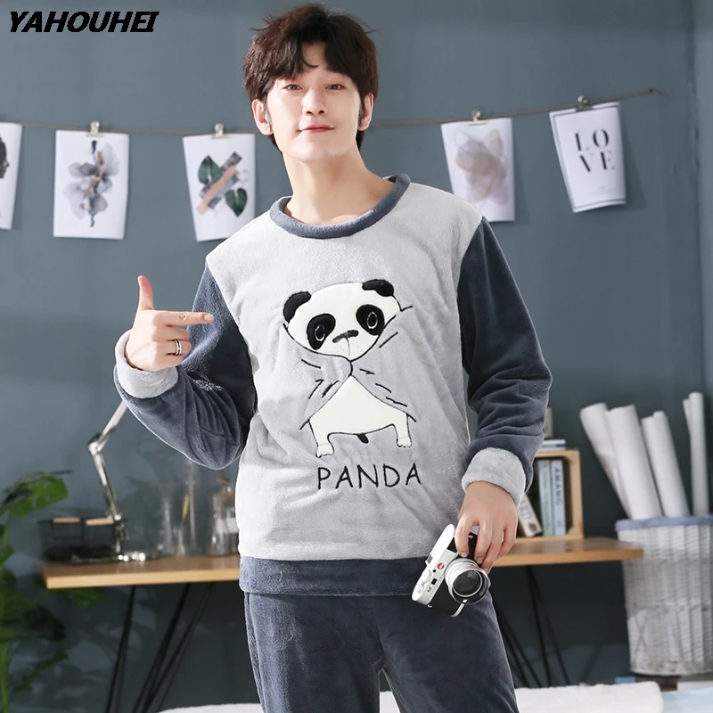 Plus Size 5XL Thick Warm Flannel Pajamas Sets For Men 2020 Winter Long Sleeve Coral Velvet Pyjama Cartoon Panda Homewear Clothes 
Plus Size 5XL Thick Warm Flannel Pajamas Sets For Men 2020 Winter Long Sleeve Coral Velvet Pyjama Cartoon Panda Homewear Clothes