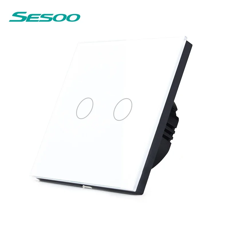 SESOO EU Standard Touch Switch, 2 Gang 1 Way,White,Crystal Glass Panel, Smart Light Switch Wall Switch for LED Lighting
SESOO EU Standard Touch Switch, 2 Gang 1 Way,White,Crystal Glass Panel, Smart Light Switch Wall Switch for LED Lighting
