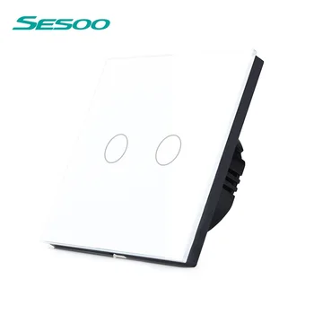 SESOO EU Standard Touch Switch, 2 Gang 1 Way,White,Crystal Glass Panel, Smart Light Switch Wall Switch for LED Lighting
SESOO EU Standard Touch Switch, 2 Gang 1 Way,White,Crystal Glass Panel, Smart Light Switch Wall Switch for LED Lighting