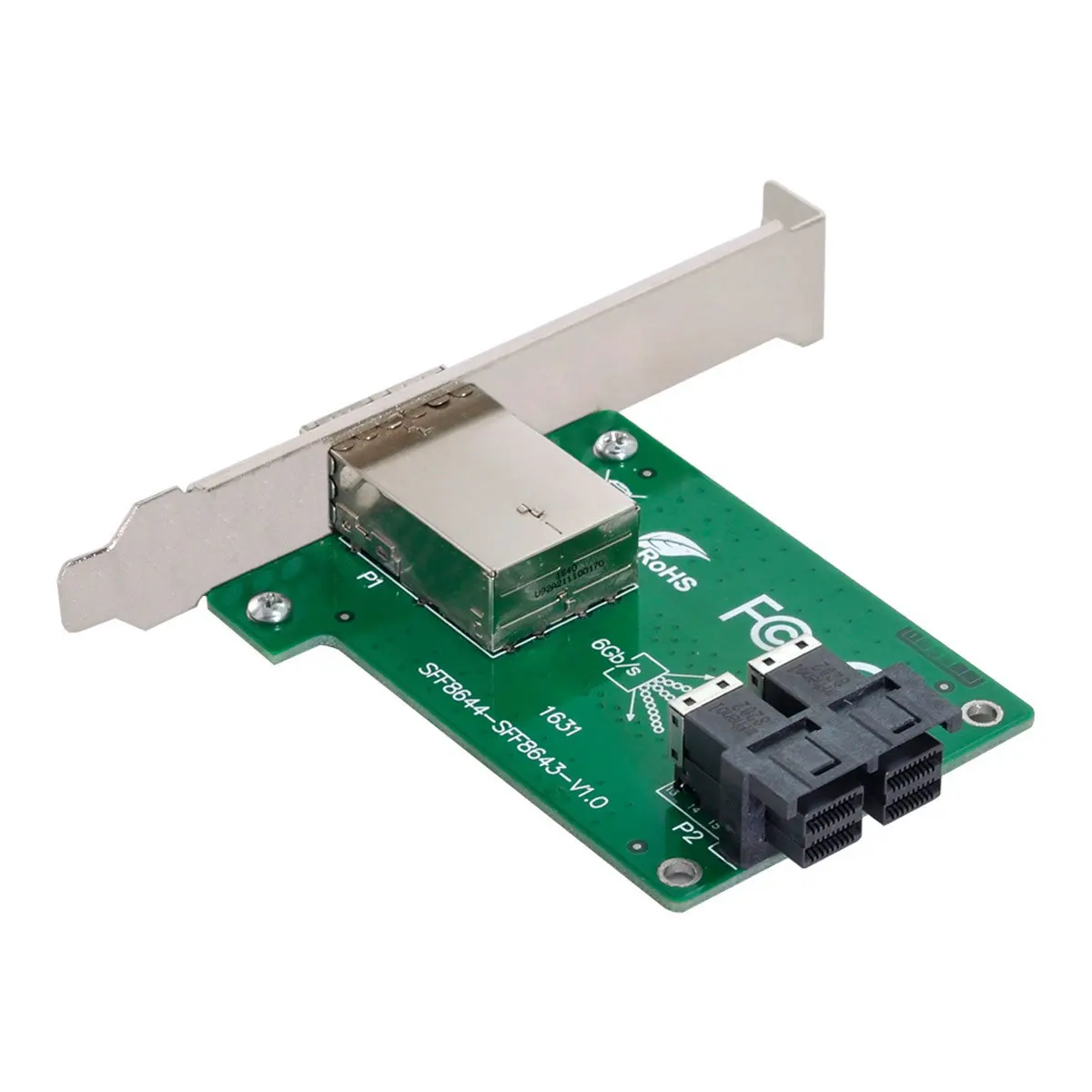 Xiwai SFF-8644 to SFF-8643 2Ports Mini SAS SFF-8644 to Internal SAS HD SFF-8643 PCBA Female Adapter With Low Profile Bracket
Xiwai SFF-8644 to SFF-8643 2Ports Mini SAS SFF-8644 to Internal SAS HD SFF-8643 PCBA Female Adapter With Low Profile Bracket