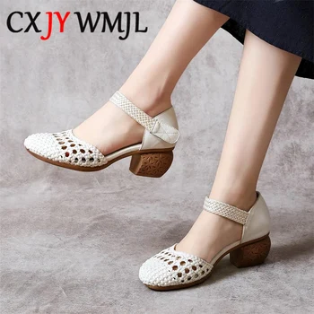 Summer Sandals Retro Women Shoes 2020 New Genuine Leather Weave Hook & Loop Casual Sewing Handmade Ladies Sandal Black Fur Heels
Summer Sandals Retro Women Shoes 2020 New Genuine Leather Weave Hook & Loop Casual Sewing Handmade Ladies Sandal Black Fur Heels