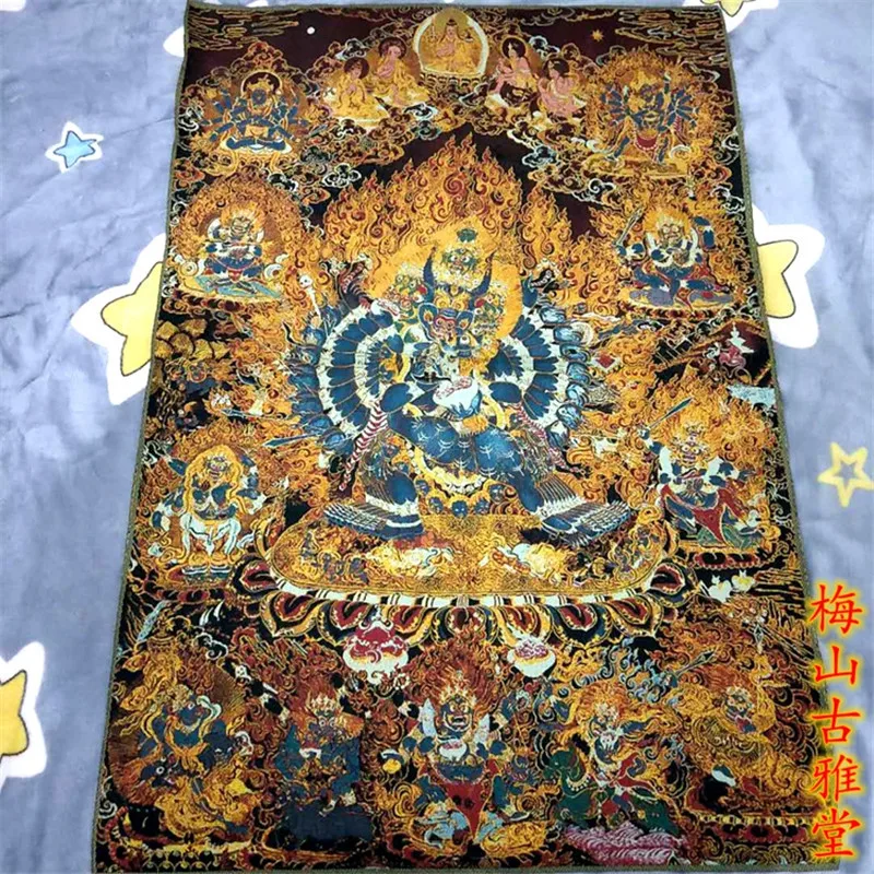 Xizang Будда шелковая вышивка Непал Золотая шелковая фотография Хранитель dharma grand vied king kong
Xizang Будда шелковая вышивка Непал Золотая шелковая фотография Хранитель dharma grand vied king kong