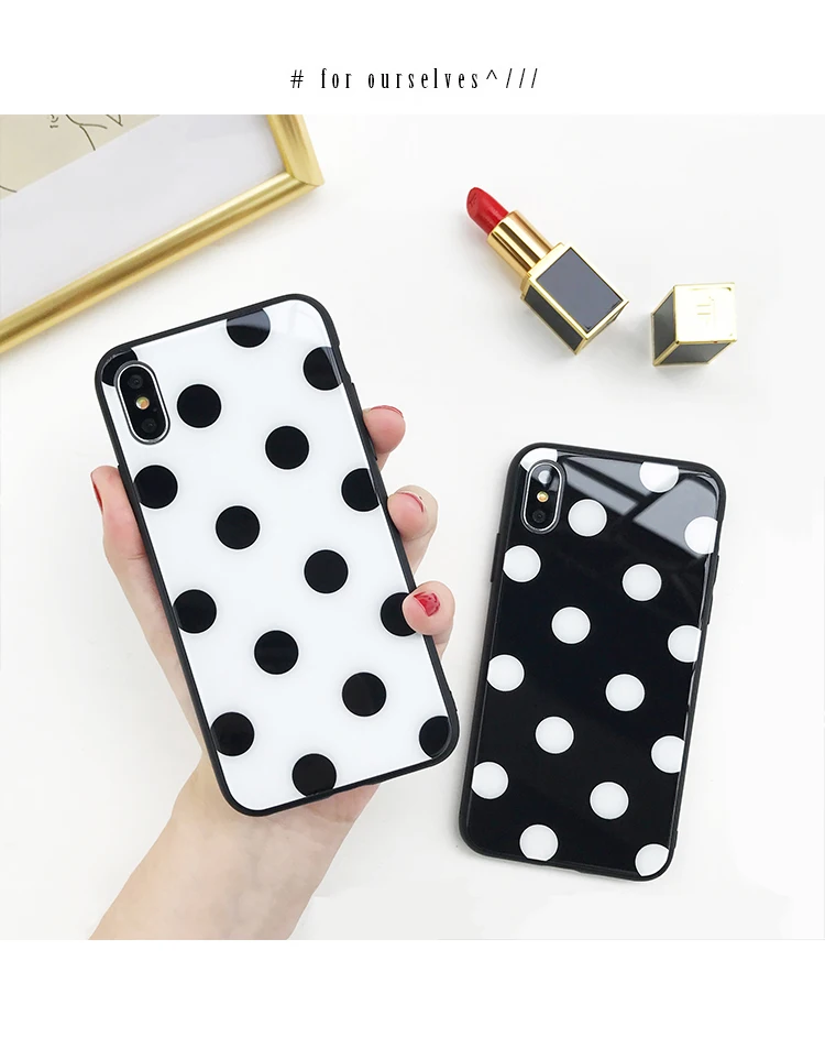 For Xiaomi Redmi 9 9A 9C 8 8A 7A Case Vintage Wave point Hard Tempered Glass Cover For Redmi Note 9s 9 Pro max 8T 7 8 Pro 10X 5G