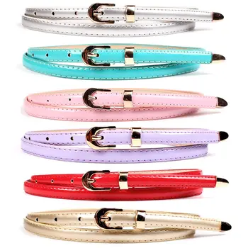 Women Ladies Fine Leather Belts Golden Metal Pin Buckle Skinny Belts Solid NUBLT0087 
Women Ladies Fine Leather Belts Golden Metal Pin Buckle Skinny Belts Solid NUBLT0087