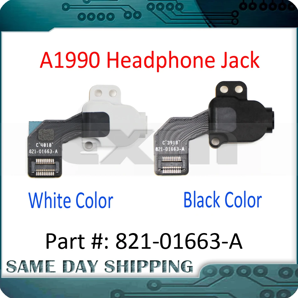 New 821-01663-A for Macbook Pro Retina 15.4" 15" A1990 Headphone Audio Jack with Flex Cable Black and White 2018 2019 Year
New 821-01663-A for Macbook Pro Retina 15.4" 15" A1990 Headphone Audio Jack with Flex Cable Black and White 2018 2019 Year