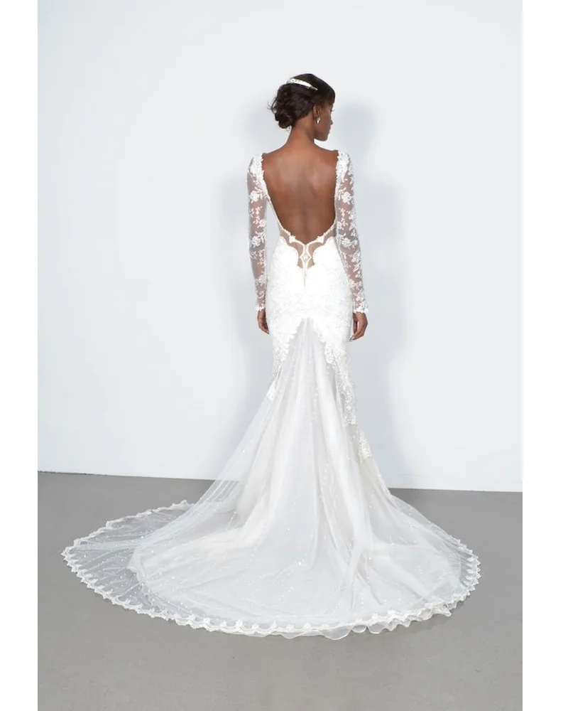 Backless Sexy Mermaid Bridal Gown With Long Sleeves lace Princess Robe de Mariage vestido de noiva mother of the bride dresses
Backless Sexy Mermaid Bridal Gown With Long Sleeves lace Princess Robe de Mariage vestido de noiva mother of the bride dresses