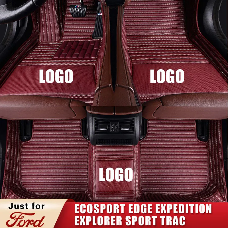Фото Custom Leather Car Floor Mats for Ford EcoSport EDGE Expedition EXPLORER SPORT TRAC Crew Cab Pickup SUV Trunk Mat Carpet Cushion |