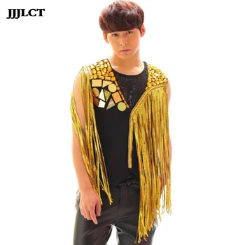 Stage costumes vest bar nightclub men tide male singer ds dj suit men's tassel vest
Stage costumes vest bar nightclub men tide male singer ds dj suit men's tassel vest