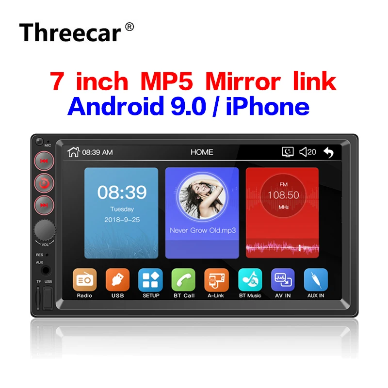 7 inch 2 din car radio mirror link android 4.4-9.0 bluetooth FM rear view camera Autoradio MP5
7 inch 2 din car radio mirror link android 4.4-9.0 bluetooth FM rear view camera Autoradio MP5