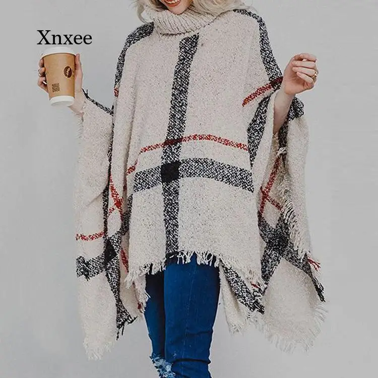 Tassel Stripe Sweater Shawl New Fashion Women Winter Warm Wool Plaid Knitting Turtleneck Casual Loose Poncho Pullover Clothing
Tassel Stripe Sweater Shawl New Fashion Women Winter Warm Wool Plaid Knitting Turtleneck Casual Loose Poncho Pullover Clothing