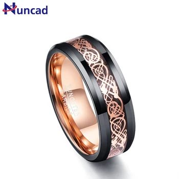 Nuncad 8MM Wide Valentine's Day Men's Rings Size 5-15 Rose Gold Dragon Pattern Tungsten Steel Ring T050R
Nuncad 8MM Wide Valentine's Day Men's Rings Size 5-15 Rose Gold Dragon Pattern Tungsten Steel Ring T050R