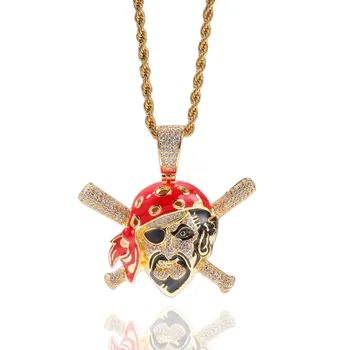 Skull Pirate Pendant Necklace Iced Out Cubic Zirconia Gold Silver Color Plated Charm for Men Women Hip Hop Jewelry Necklace Gift
Skull Pirate Pendant Necklace Iced Out Cubic Zirconia Gold Silver Color Plated Charm for Men Women Hip Hop Jewelry Necklace Gift