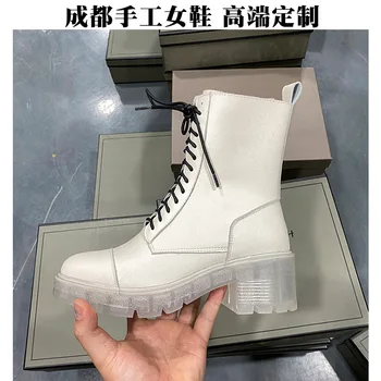 boots Women's thin crystal transparent bottom white genuine short boots
boots Women's thin crystal transparent bottom white genuine short boots