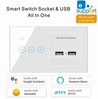 2 In 1 Wall Smart Switch Socket Tempered Glass Touching Button Wall Smart Light Controlling Panel
2 In 1 Wall Smart Switch Socket Tempered Glass Touching Button Wall Smart Light Controlling Panel
