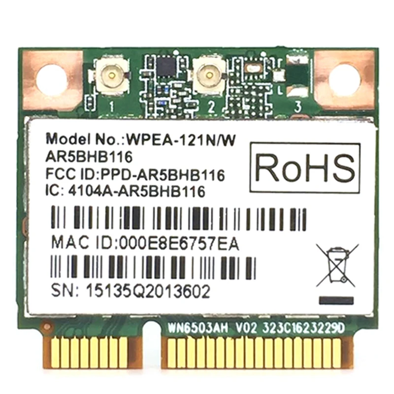Беспроводная сетевая карта Wi-Fi Atheros AR9832 AR5BHB116 2 4/5 ГГц 300 Мбит/с 802.11N MINI PCI-E |