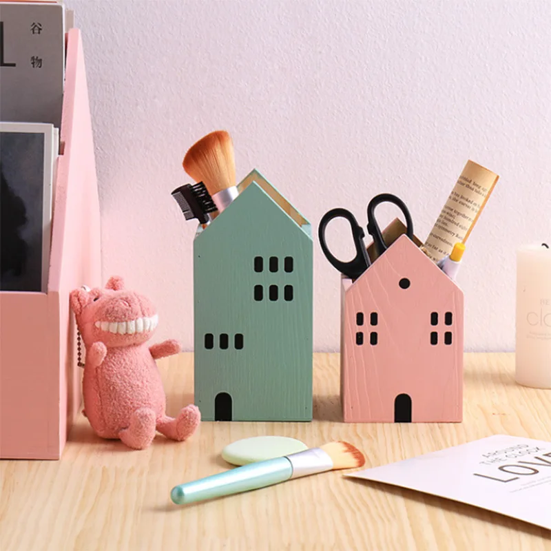 Multi-function wooden House Shape Cute Pen Holder Storage Box Nordic Creative Personality Fashion Desk Office Organizer
Multi-function wooden House Shape Cute Pen Holder Storage Box Nordic Creative Personality Fashion Desk Office Organizer