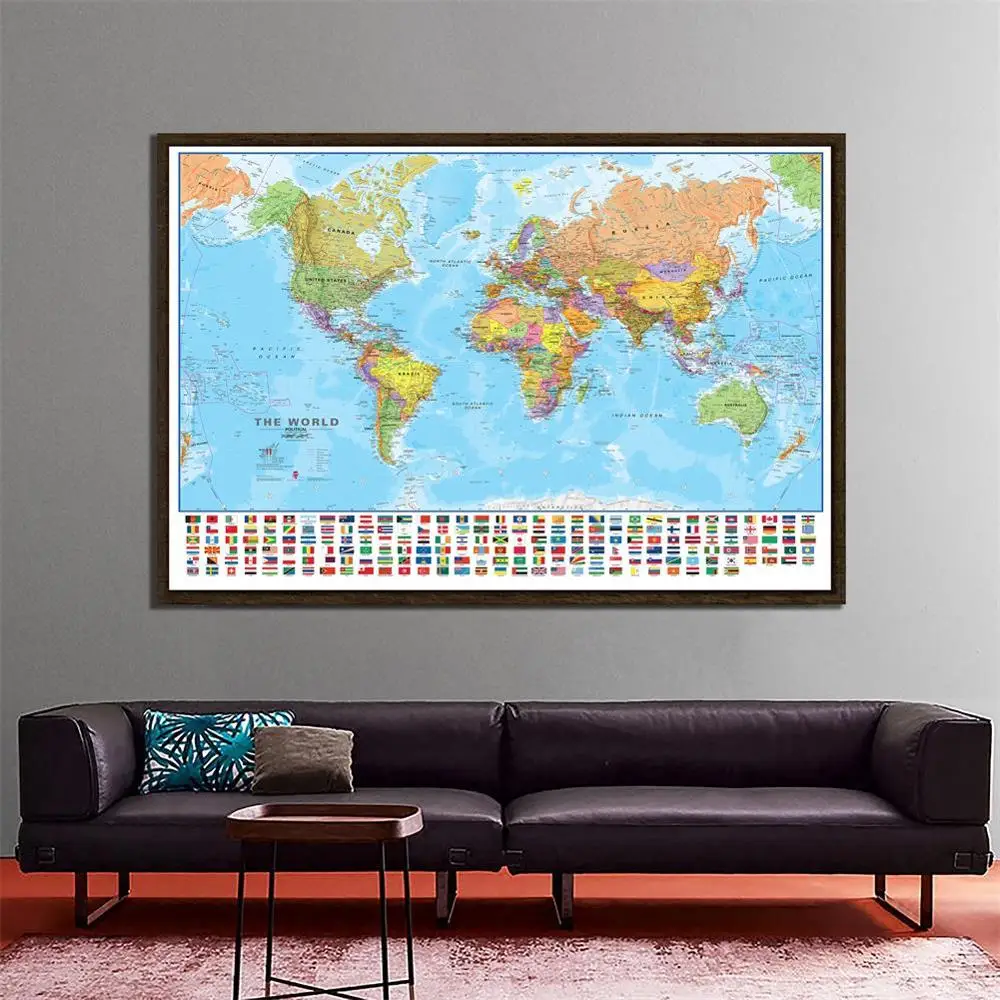 150x225cm Wall Art Pictures The World Political Map Posters and Prints Canvas Painting for Study/Living Room Office Home Decor
150x225cm Wall Art Pictures The World Political Map Posters and Prints Canvas Painting for Study/Living Room Office Home Decor