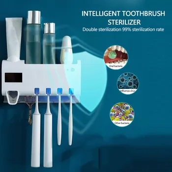 UV Light Toothbrush Toothpaste Dispenser Sterilizer Wall Mounted Holder Rack Help to sterilize toothbrush and remove bacteria
UV Light Toothbrush Toothpaste Dispenser Sterilizer Wall Mounted Holder Rack Help to sterilize toothbrush and remove bacteria