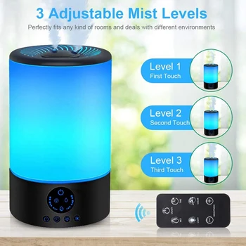 3L Air Humidifier Air Purifying Mist Maker 7 LED Interior Light Humidifier with Remote Control Press Sn
3L Air Humidifier Air Purifying Mist Maker 7 LED Interior Light Humidifier with Remote Control Press Sn