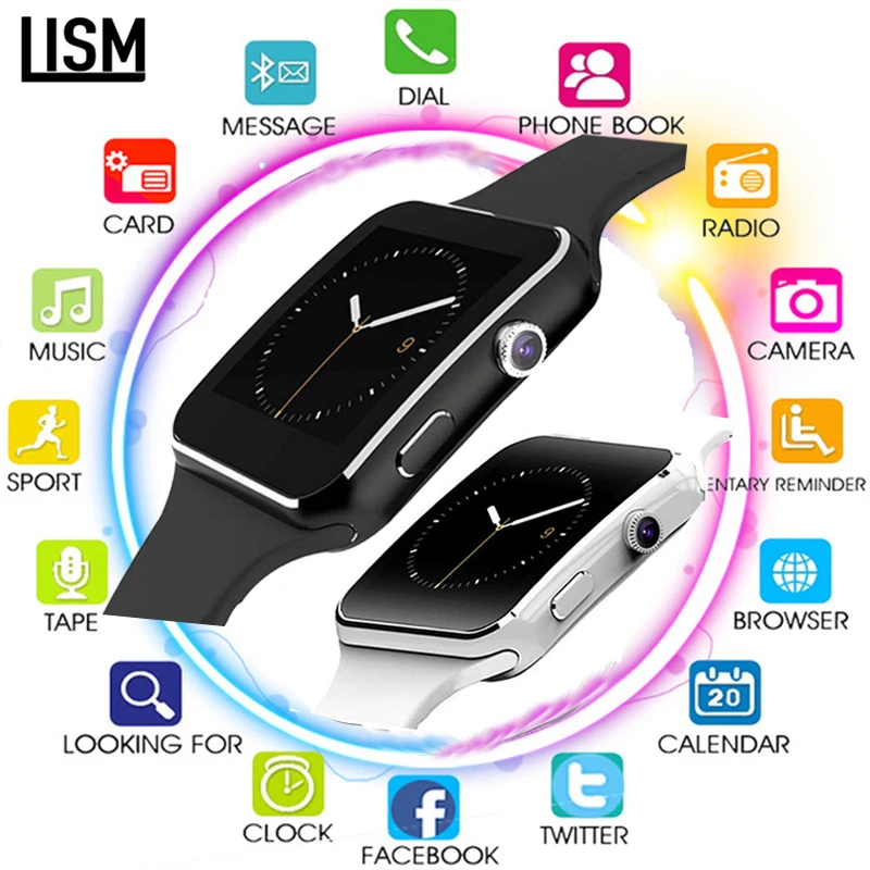 New X6 Smart Watch Support SIM TF Card Camera Smartwatch Bluetooth Dial/with Camera Touch Screen For iPhone Xiaomi Android IOS
New X6 Smart Watch Support SIM TF Card Camera Smartwatch Bluetooth Dial/with Camera Touch Screen For iPhone Xiaomi Android IOS