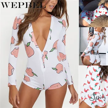 WEPBEL Women Jumpsuit Bodysuit Shorts Romper Bodycon Sexy Deep V-neck Sleepwear Bodysuit Long Sleeve Print Button Playsuit
WEPBEL Women Jumpsuit Bodysuit Shorts Romper Bodycon Sexy Deep V-neck Sleepwear Bodysuit Long Sleeve Print Button Playsuit