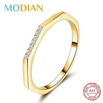 Modian Authentic 925 Sterling Silver Stylish Gold Color Simple Finger Rings For Women Unique Charm Sterling Silver Jewelry Gift
Modian Authentic 925 Sterling Silver Stylish Gold Color Simple Finger Rings For Women Unique Charm Sterling Silver Jewelry Gift