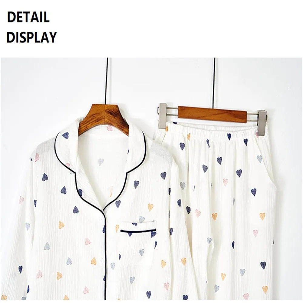 Home Service Two-piece Love Suit Women's Pajamas Cotton Spring and Autumn Double Layer Yarn Long Sleeve Pajamas Women's
Home Service Two-piece Love Suit Women's Pajamas Cotton Spring and Autumn Double Layer Yarn Long Sleeve Pajamas Women's