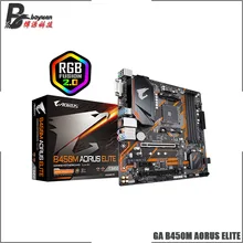 Gigabyte ga b450m aorus elite amd b450/4-ddr4 dimm/m.2/usb3.1/micro-atx/novo/Max-64G duplo canal am4 placa-mãe