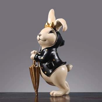 Nordic Creative Cute Umbrella Rabbit Miniature Animal Statue Resin Crafts Fairy Garden Figurines Home Decoration
Nordic Creative Cute Umbrella Rabbit Miniature Animal Statue Resin Crafts Fairy Garden Figurines Home Decoration
