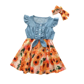 2020 Summer Baby Clothing New 2Pcs Kids Girl Sunflower Dress Set Ruffles Denim Dress Outfits Clothes
2020 Summer Baby Clothing New 2Pcs Kids Girl Sunflower Dress Set Ruffles Denim Dress Outfits Clothes