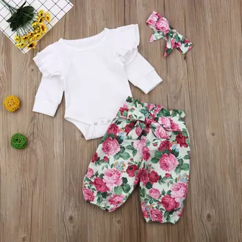 Newborn Toddler Kids Baby Girls Clothes Set 2019 Autumn Long Sleeve Ruffle Bodysuit Tops Floral Pants Headband Clothing 2PCs
Newborn Toddler Kids Baby Girls Clothes Set 2019 Autumn Long Sleeve Ruffle Bodysuit Tops Floral Pants Headband Clothing 2PCs