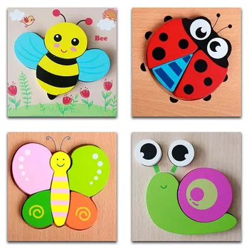 Baby Wooden 3D Puzzle Jigsaw Wooden Toys For Children Cartoon insect Animal Puzzle Intelligence Kids Educational 
Baby Wooden 3D Puzzle Jigsaw Wooden Toys For Children Cartoon insect Animal Puzzle Intelligence Kids Educational