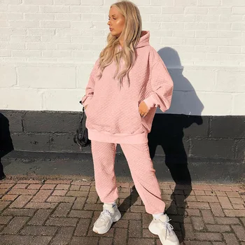 two piece set women long sleeve hoodie+full pants sweatsuits for women matching sets Fall 2020 pink 2 piece sets womens outfits 
two piece set women long sleeve hoodie+full pants sweatsuits for women matching sets Fall 2020 pink 2 piece sets womens outfits