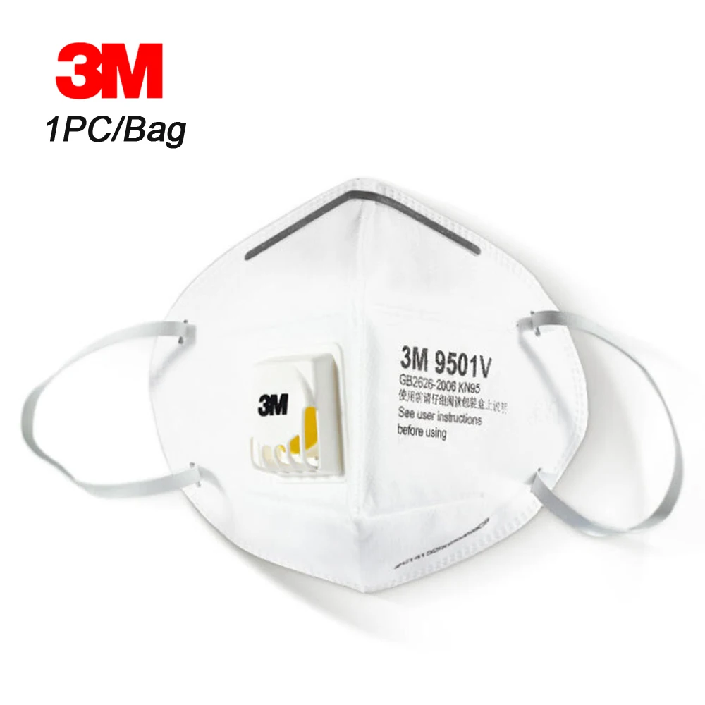 

3M 9501V 1pc K Particulate Respirator Protective Masks Safety Mask with Valve PM2.5 Haze Fog Dustproof for Outdoor Activities