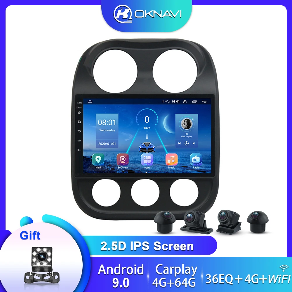 OKNAVI for JEEP Compass Patriot Car Radio 2010-2016 Autoradio 360 Camera Bird View System 4 Camera 360 Carplay GPS Navigation
OKNAVI for JEEP Compass Patriot Car Radio 2010-2016 Autoradio 360 Camera Bird View System 4 Camera 360 Carplay GPS Navigation