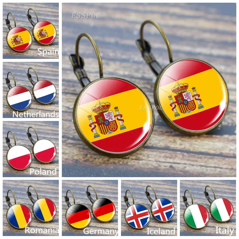 Hook Earrings France Italy Spain Poland Ireland Europe National Flag Country Flag Earrings Glass Cabochon Hook Earring
Hook Earrings France Italy Spain Poland Ireland Europe National Flag Country Flag Earrings Glass Cabochon Hook Earring