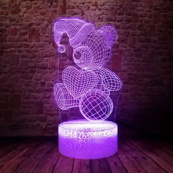 Flashing Bear Model 3D Illusion LED Desk Nightlight Colorful Changing Sleeping Light Animal Figure Toys Kids
Flashing Bear Model 3D Illusion LED Desk Nightlight Colorful Changing Sleeping Light Animal Figure Toys Kids