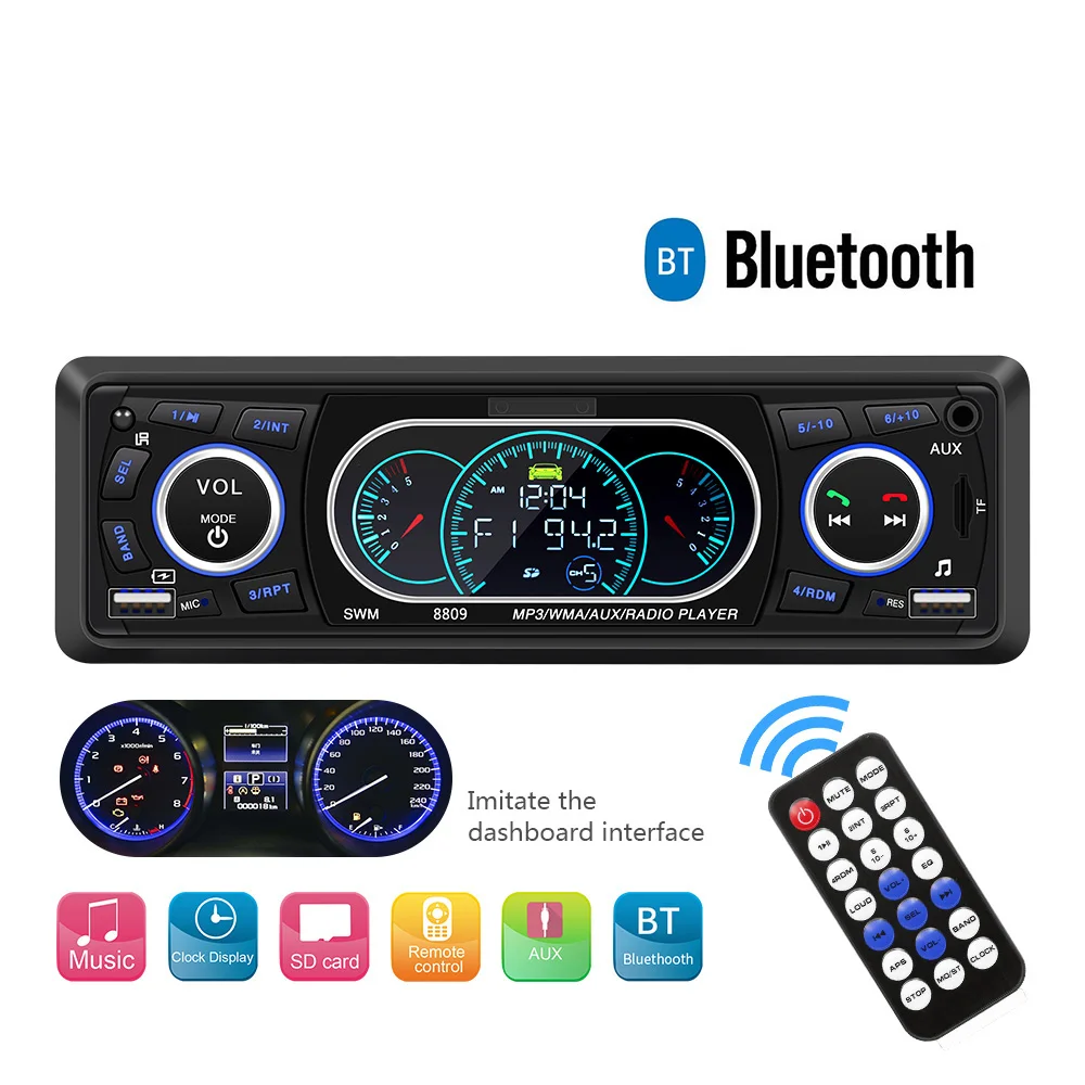 Auto stereo MP3 Player 1 Din Car Radio Bluetooth Car Audio AUX/TF/USB FM Auto Radio Phone Charging Music Car stereo
Auto stereo MP3 Player 1 Din Car Radio Bluetooth Car Audio AUX/TF/USB FM Auto Radio Phone Charging Music Car stereo