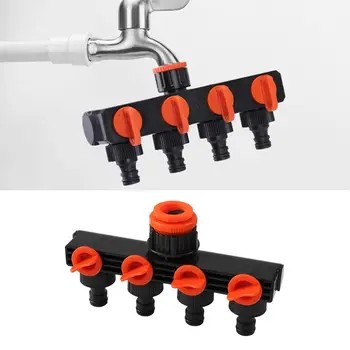 

1" to 3/4" to 1/2" Female Thread 4 Way Hose Splitters for Automatic Watering Water Pipe Linker Timer Garden Water Irrigation Too