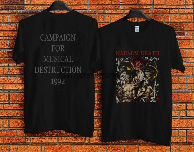 Фото Винтажная Футболка Napalm Death Tour 1992 размер США Репринт | Мужская одежда