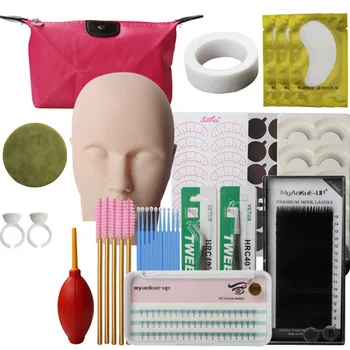 16pcs False Eyelash Extension Training Kits Professional Practice Mannequin Head Set Glue Tweezer Tools Set Bag
16pcs False Eyelash Extension Training Kits Professional Practice Mannequin Head Set Glue Tweezer Tools Set Bag