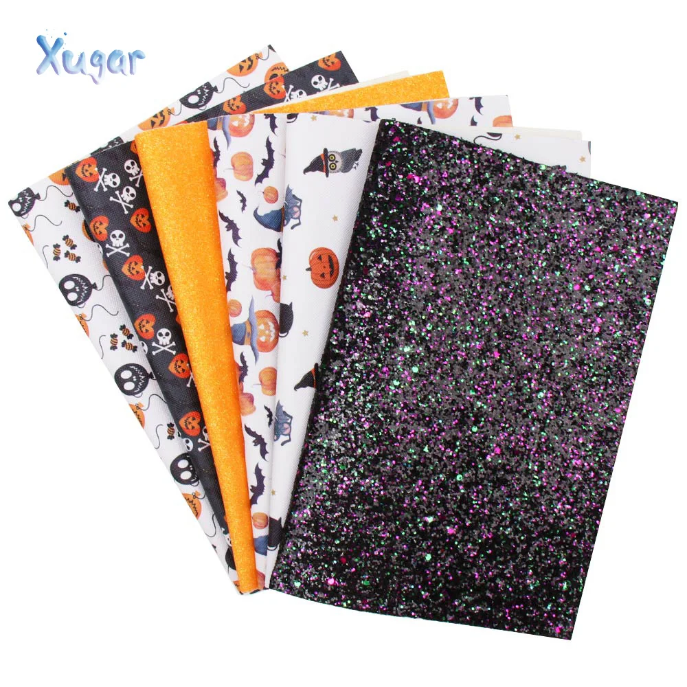 Xugar 6pcs/set Pumpkin Leather Sheet Set Shiny Chunky Synthetic Leather Halloween Material for DIY Hairbow Handmade Craft Fabric
Xugar 6pcs/set Pumpkin Leather Sheet Set Shiny Chunky Synthetic Leather Halloween Material for DIY Hairbow Handmade Craft Fabric