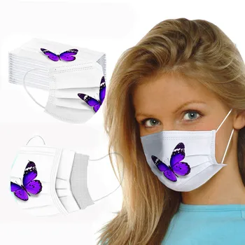 50PCS Disposable mask Adult 3 Layers Ply Filter Butterfly print mouth Face Mask Non-woven Meltblown Mask Mouth-muffle Masque
50PCS Disposable mask Adult 3 Layers Ply Filter Butterfly print mouth Face Mask Non-woven Meltblown Mask Mouth-muffle Masque