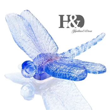 H&D Hand Blown Glass Blue Flying Dragonfly Figurine Animal Collection Cut Glass Ornament Art Craft Statue Insect Collectible
H&D Hand Blown Glass Blue Flying Dragonfly Figurine Animal Collection Cut Glass Ornament Art Craft Statue Insect Collectible