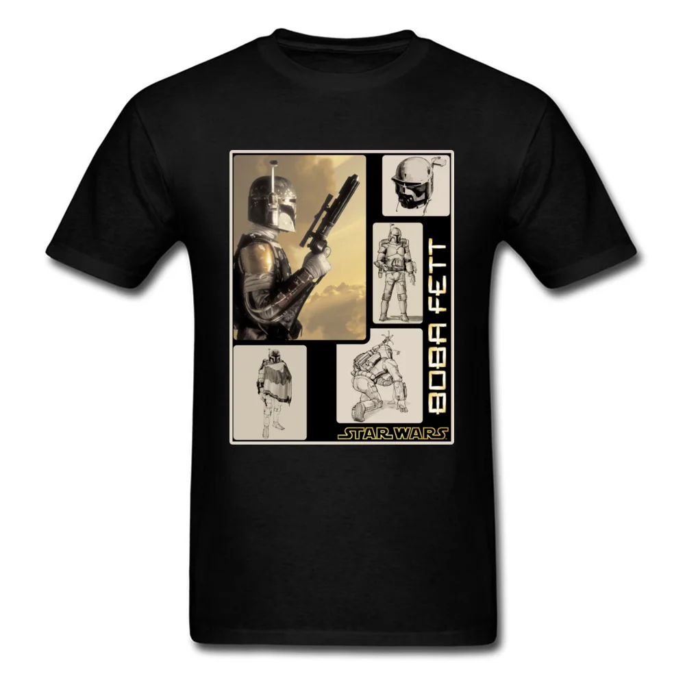 Star Wars Boba Fett Detailed Family Male T-shirts Crew Neck Short Sleeve 100% Cotton Fabric Tops T Shirt Geek Tee-Shirts Boba Fett Detailed black